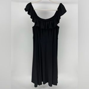 Torrid Black Stretch Knit Off Shoulder Skater Dress, NWT, Women's 3X